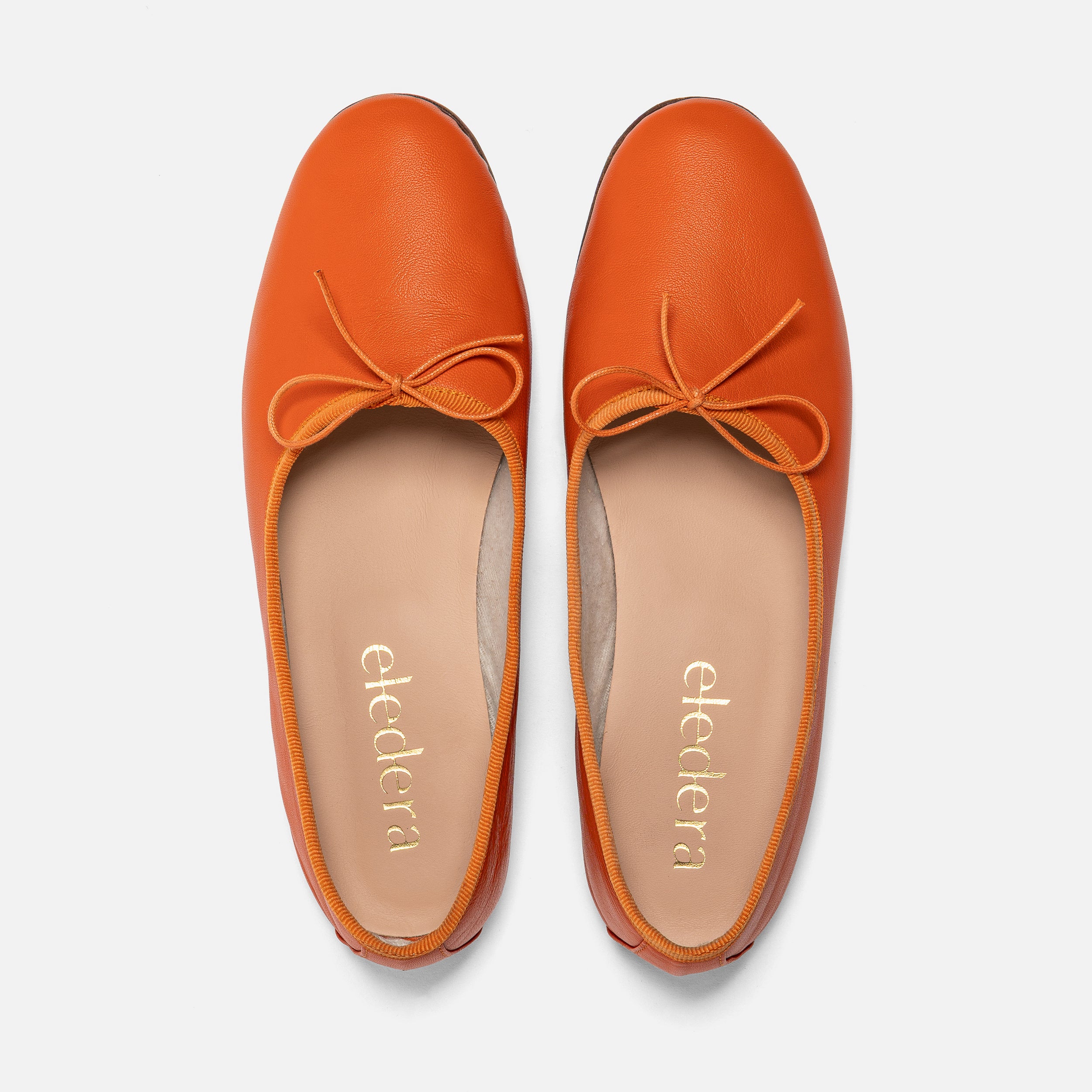 Eledera Ballerinas in orange nappa